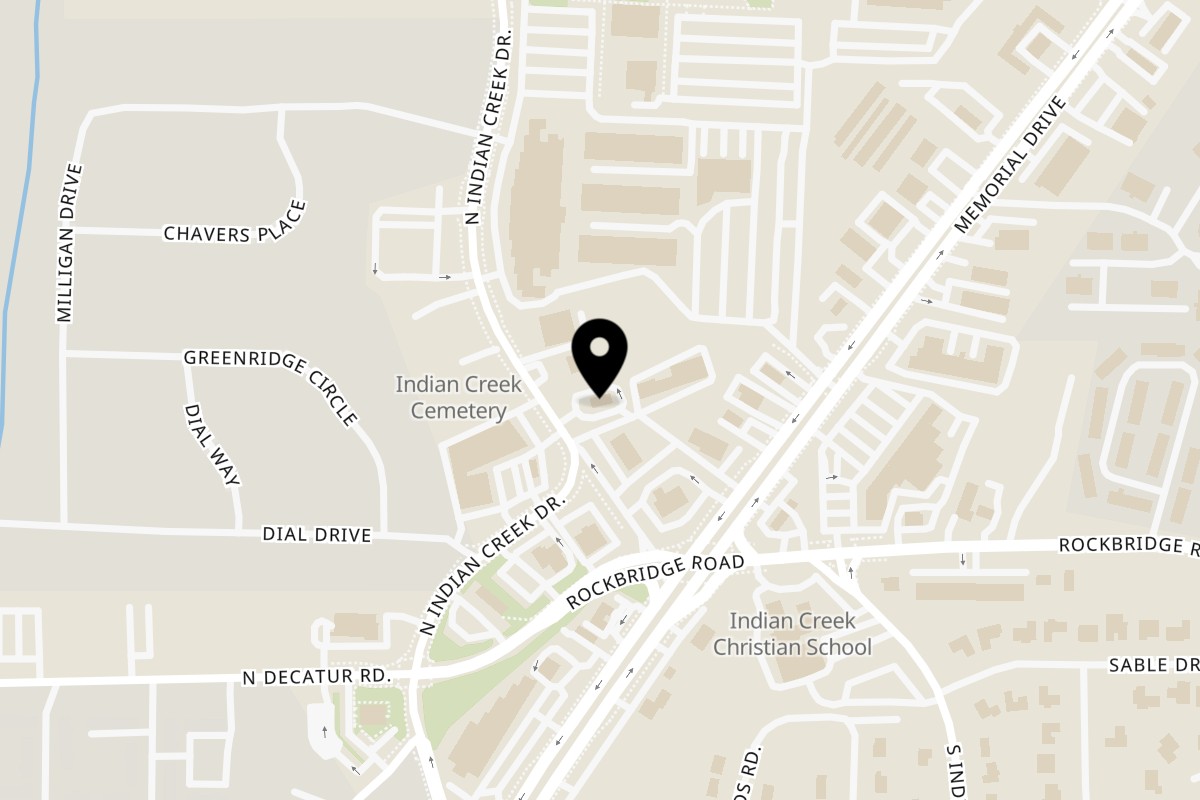 Map showing the location of Good Times Country Home Cookin on 449 N Indian Creek Dr in Clarkston